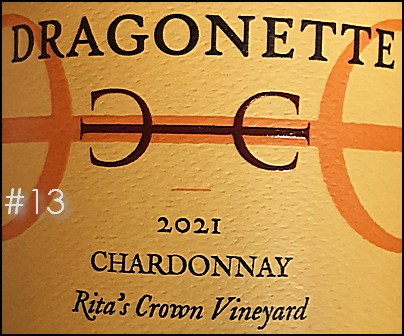 Dragonette Cellars Chardonnay Rita's Crown Vineyard