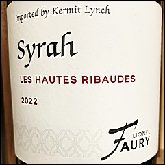 2022 Domaine Faury Syrah Vin de Pays des Collines Rhodaniennes